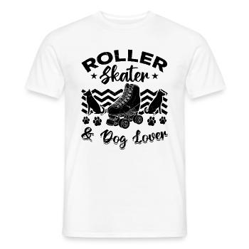 Patineur à roulettes et amoureux des chiens - Patinage à roulettes Dog Own - T-shirt homme - blanc - Devant - AI Model Male 178 dark (178cm)