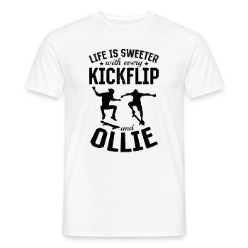 Skateboarder - Life Is Sweeter With Every Kickflip - Men's T-Shirt - white - Front - AI Model Male 178 dark (178cm)