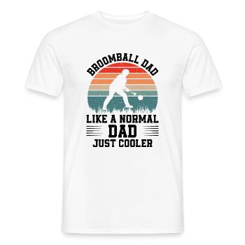 Broomball Dad Like A Normal Dad Just Cooler - Broo - Men's T-Shirt - white - Front - AI Model Male 178 dark (178cm)