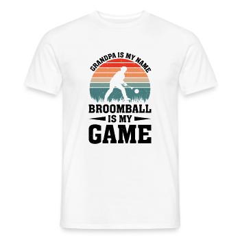 Broomball Grandpa Is My Name Broomball Is My Game - Männer T-Shirt - Weiß - Vorne - AI Model Male 178 dark (178cm)