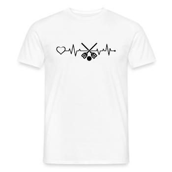Joueur de ballon-balai bâton de ballon-balai ballon-balai Heartbe - T-shirt homme - blanc - Devant - AI Model Male 178 dark (178cm)