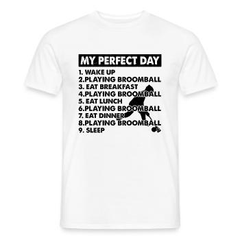 Jouer au ballon-balai plan de jour Joueur de ballon-balai - T-shirt homme - blanc - Devant - AI Model Male 178 dark (178cm)
