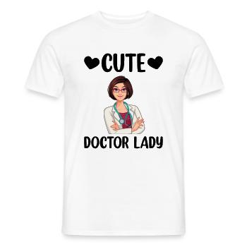 Mignonne Dame Docteur - T-shirt homme - blanc - Devant - AI Model Male 178 dark (178cm)