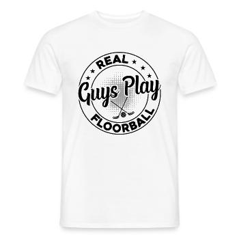 Real Guys Play Floorball - Unihockey Floorball Pla - Men's T-Shirt - white - Front - AI Model Male 178 dark (178cm)