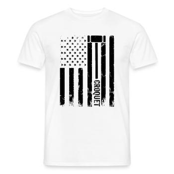 Croquet US Flag Croquet Player - Männer T-Shirt - Weiß - Vorne - AI Model Male 178 dark (178cm)