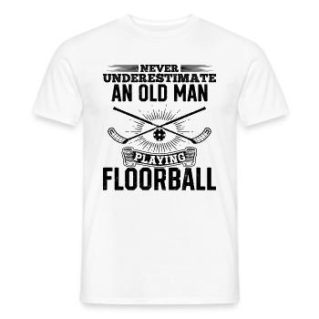 Never Underestimate An Old Man Playing Floorball - Männer T-Shirt - Weiß - Vorne - AI Model Male 178 dark (178cm)