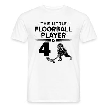Ce petit joueur de floorball a 4 ans floorb - T-shirt homme - blanc - Devant - AI Model Male 178 dark (178cm)