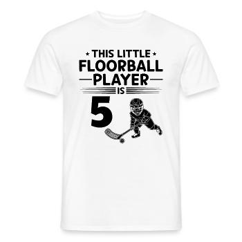 Ce petit joueur de floorball a 5 ans floorb - T-shirt homme - blanc - Devant - AI Model Male 178 dark (178cm)