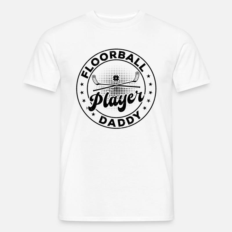 Floorball Player Daddy - Männer T-Shirt - Weiß