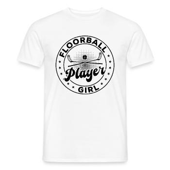 Joueur de floorball fille - T-shirt homme - blanc - Devant - AI Model Male 178 dark (178cm)