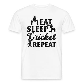 Joueur de cricket drôle - Manger Sommeil Cricket Répéter - T-shirt homme - blanc - Devant - AI Model Male 178 dark (178cm)