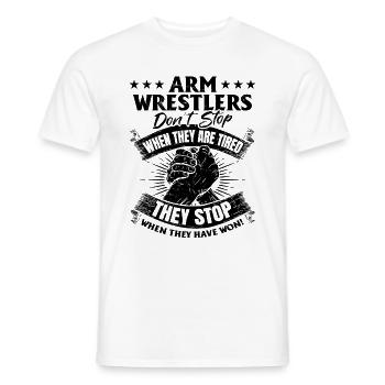 Armwrestling Saying Arm Wrestling Arm Wrestlers - Männer T-Shirt - Weiß - Vorne - AI Model Male 178 dark (178cm)