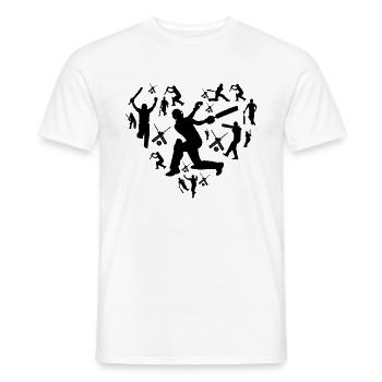 Cricket Silhouette Cricket Heart Cricket Player - Männer T-Shirt - Weiß - Vorne - AI Model Male 178 dark (178cm)
