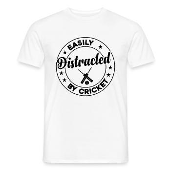 Cricketing Cricket Player - Easily Distracted By C - Männer T-Shirt - Weiß - Vorne - AI Model Male 178 dark (178cm)