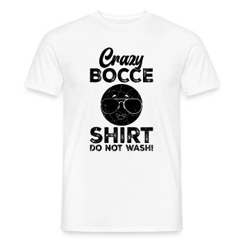 Crazy Bocce Shirt Do Not Wash - Funny Boccia Funny - T-shirt homme - blanc - Devant - AI Model Male 178 dark (178cm)