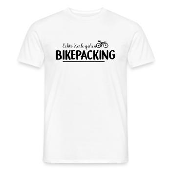 Gravel Bike Bikepacker - Real Guys Go Bikepac - Men's T-Shirt - white - Front - AI Model Male 178 dark (178cm)