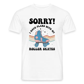 Pardon! J’ai des projets avec mes patins à roulettes - T-shirt homme - blanc - Devant - AI Model Male 178 dark (178cm)
