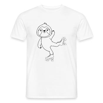Funny Roller Skating Sloth Roller Skater - Men's T-Shirt - white - Front - AI Model Male 178 dark (178cm)