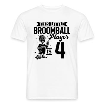4th Birthday Broomball Player Birthday Broomball K - Men's T-Shirt - white - Front - AI Model Male 178 dark (178cm)
