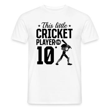 This little Cricket Player is 10 Years Old - 10th - Männer T-Shirt - Weiß - Vorne - AI Model Male 178 dark (178cm)