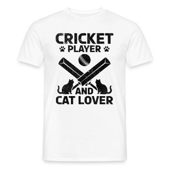 Cricket player and cat lover - Cat Owner Cricket P - Männer T-Shirt - Weiß - Vorne - AI Model Male 178 dark (178cm)