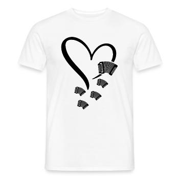 Accordion Heart Accordion Player Accordions Instru - Men's T-Shirt - white - Front - AI Model Male 178 dark (178cm)