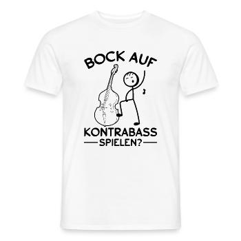 Want To Play Double Bass? Double Bass Musician - Men's T-Shirt - white - Front - AI Model Male 178 dark (178cm)