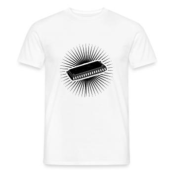 Harmonica Instrument Musician Harmonicist Mouth Or - Men's T-Shirt - white - Front - AI Model Male 178 dark (178cm)