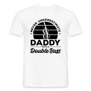 Ne sous-estimez jamais papa avec une doublure de contrebasse - T-shirt homme - blanc - Devant - AI Model Male 178 dark (178cm)