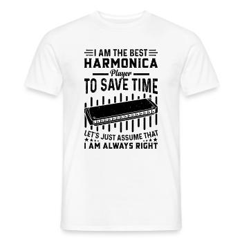 Je suis le meilleur joueur d’harmonica - Harmonica drôle - T-shirt homme - blanc - Devant - AI Model Male 178 dark (178cm)