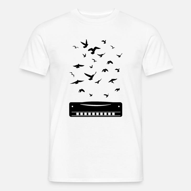 Harmonica Instrumant Harmonica Player - Männer T-Shirt - Weiß