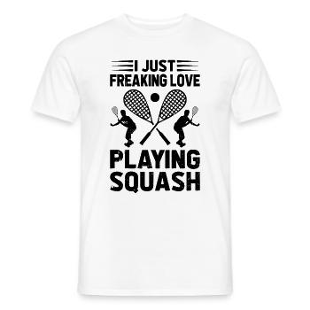 Squash Lover - I just freaking love playing Squash - Men's T-Shirt - white - Front - AI Model Male 178 dark (178cm)