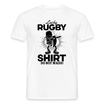 Maillot Lucky Rugby Ne pas laver - Funny Rugby - T-shirt homme - blanc - Devant - AI Model Male 178 dark (178cm)