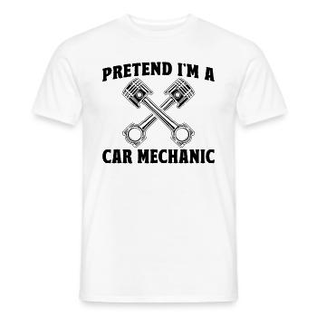 Funny Mechanic - Pretend i'm a Car Mechanic - Men's T-Shirt - white - Front - AI Model Male 178 dark (178cm)
