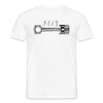 Car Mechanic piston funny Mechanic Stick Figure - Männer T-Shirt - Weiß - Vorne - AI Model Male 178 dark (178cm)