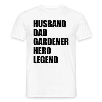 Mari Papa Jardinier Héros Légende - Jardinier Amateur - T-shirt homme - blanc - Devant - AI Model Male 178 dark (178cm)