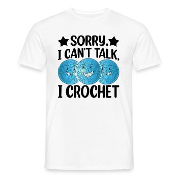 Idées de crochet amusantes - Désolé, je ne peux pas parler, je crochete - T-shirt homme - blanc - Devant - AI Model Male 178 dark (178cm)