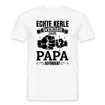 Les vrais gars sont promus au rang de papa - papa - T-shirt homme - blanc - Devant - AI Model Male 178 dark (178cm)