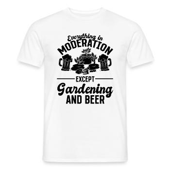 Jardinage - Tout avec modération sauf le jardin - T-shirt homme - blanc - Devant - AI Model Male 178 dark (178cm)