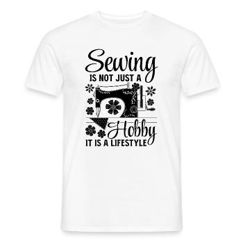Sewing is not just a hobby it is a lifestyle - Sew - Men's T-Shirt - white - Front - AI Model Male 178 dark (178cm)