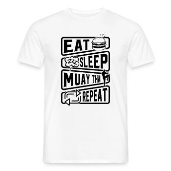 Eat Sleep Muay Thai Repeat - Funny Muay Thai Boxin - Männer T-Shirt - Weiß - Vorne - AI Model Male 178 dark (178cm)