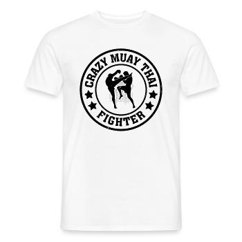 Crazy Muay Thai Fighter - Muay Thai Fighter - Men's T-Shirt - white - Front - AI Model Male 178 dark (178cm)