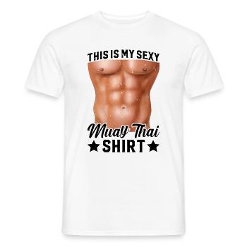 C’est ma chemise sexy de Muay Thai Muay Thai Boxing - T-shirt homme - blanc - Devant - AI Model Male 178 dark (178cm)