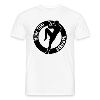 Muay Thai Grandpa Muay Thai Fighter - Men's T-Shirt - white - Front - AI Model Male 178 dark (178cm)