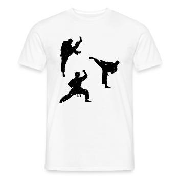 Silhouettes de combattants de karaté Karaté - T-shirt homme - blanc - Devant - AI Model Male 178 dark (178cm)
