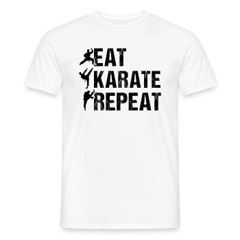 Eat Karate Repeat - Combattant de karaté - T-shirt homme - blanc - Devant - AI Model Male 178 dark (178cm)