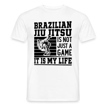 Brazilian Jiu Jitsu is not just a game it is my li - Men's T-Shirt - white - Front - AI Model Male 178 dark (178cm)