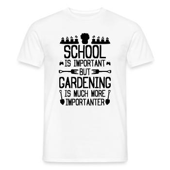School is important but Gardening is much more imp - Männer T-Shirt - Weiß - Vorne - AI Model Male 178 dark (178cm)