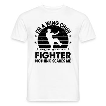 I'm a Wing Chun Fighter nothing scares me - Wing C - Men's T-Shirt - white - Front - AI Model Male 178 dark (178cm)