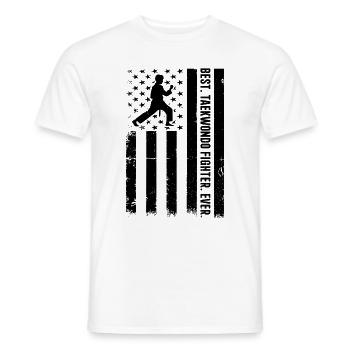 Meilleur combattant de taekwondo de tous les temps - Taekwondo US Flag - T-shirt homme - blanc - Devant - AI Model Male 178 dark (178cm)
